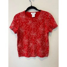 Vintage Jones New York Sport Cottagecore Romantic Rose Print Shirt Womans Small picture