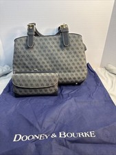 Authentic Dooney & Bourke Signature Monogram 2pc Satchel & Wallet Set picture