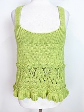 ZARA GREEN SLEEVELESS KNIT SWEATER TANK TOP WOMENS SZ LARGE NWT picture