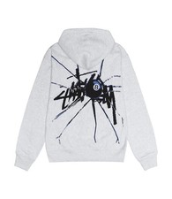 NWT Stussy #1974959 Shattered Ash Heather XXL Zip Hoodie HARD TO FIND #198 picture