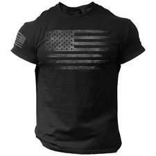USA Distressed Flag Men T Shirt Patriotic American Tee S - 2XL picture