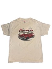 Hanes American Drive In 57 Chevy Bel Air Graphic T Shirt Large Retro Car picture