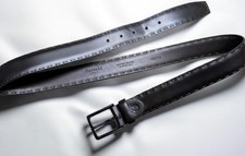 ITALY made CANALI dress belt 38 dark brown LACED leather picture