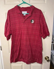 Boca Classics Florida State Seminoles Men's XL Vintage Maroon Plaid Polo Logo picture