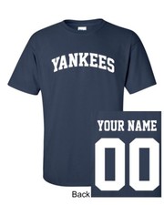 Yankees CUSTOM Name & Number Navy T-Shirt Jersey Personalized S-5XL New picture