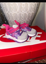 Nike Girls Athletic Sneakers Low Top Lace Up Synthetic Colorblock Purple Pink picture