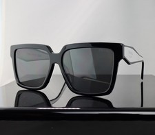 Prada PR24ZS Black and White/ Gray Lens Square Oversized Sunglasses 100% UV picture