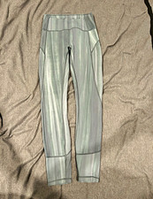 lululemon athletica Women's Gray Striped Ankle Yoga Leggings Size 4 25