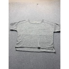 Madewell Womens Grey Heathered Short Sleeve Boxy High Low Knit Top Small picture