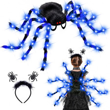 Light up Spider Costume for Kids, 60 LED Halloween Spider Backpack picture