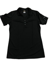 Barco Uniforms Wendy's Logo Polo Shirt Womens L Black Short Sleeve picture