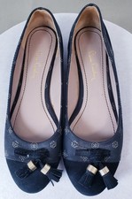 Vintage Pierre Cardin Womens Ballet Flats LOGO ALL OVER Black Size 40/US9  picture