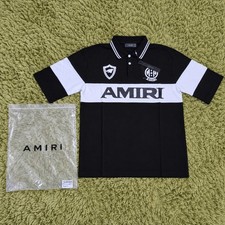 AMIRI Arts District Football Club Polo Shirt Black White Men’s Size L NWT picture