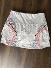 Lucky in Love Tennis pickleball Golf skort Large 12 MINT Gray Leopard Athleisure picture