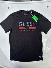 GUESS Men's Lot of 2 Graphic Logo T-Shirts, Black & Green picture