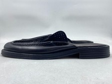 Vintage Gianni Versace Black Leather Perforated Medusa Mules Shoes Size 10 picture