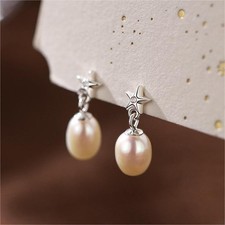 Fashion Star Pearl Ear Studs Gold Earrings Vintage Luxury Jewelry Gift For Women picture
