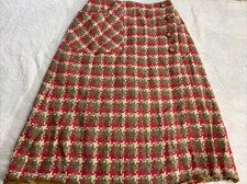 VTG McMullen MCM Skirt Tag Size 10 Multi Colored Weaved Fabric Buttons Pocket picture