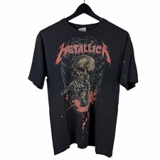 Vintage 2000s Metallica Pushead Faded Distressed Rock Band Shirt Size M picture