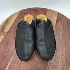 Sabah Baba Shoes Women's 42 / 9 Black Leather Shearling Lined Flats Mule Loafers picture