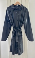 Rains Curve Rain Coat Shiny Black M/L EUC picture
