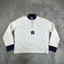 Vintage Polo Ralph Lauren Sweater Mens 2XL White Fleece Casual Preppy Y2K picture