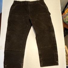 Carhartt Brown Canvas Work Pants Men's NO TAG Utility Pockets Reinforced picture