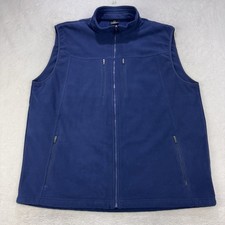 SCOTTeVEST Fireside Fleece Vest Mens XXL Navy Blue 15 Pocket Travel Utility 2XL picture