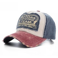 Washed Cotton Distressed Baseball Cap – Snapback Hip Hop Hat Vintage Style Caps picture