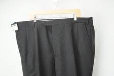 Burberry London Charcoal Gray Flannel 100% Wool Dress Pant 62 EU BRAND NEW picture
