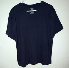 Arizona Jean Co Men's Solid Navy V-Neck Short Sleeve Tagless Tee XL picture
