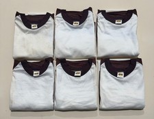 Vintage Russell Athletic Baseball Tee Lot (6) L Brown/White Blank NOS Made USA picture