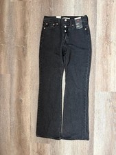 Levi's Premium Wedgie Bootcut Jeans Black 26x32 NWT picture