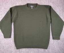 VTG 90s Patagonia 100% Wool Sweater Chamonix Guide Sweater Size XL Dark Green picture