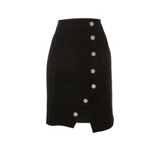 Maje Jippa Aline Black Mini Skirt Silver Buttons Size 38, 2, 4,Small picture