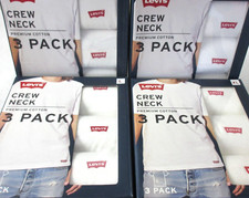 Levi's Men's Crewneck Premium Cotton 3 Pack Tee shirts White NIB Ships Free picture