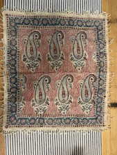 Antique Kashmiri Paisley Wool Shawl Table Cover Made in Kashmir 18.5” picture