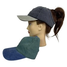 OTTO Women's Ponytail Baseball Cap 100% Cotton Adjustable One Size Fits Most picture