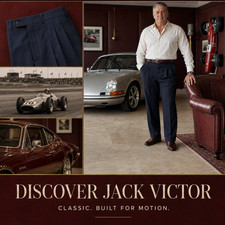 NWT Jack Victor 44 XL Navy Double Pleat Stretch Cotton Blend Dress Pants Canada picture