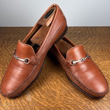 Bally Stenal British Tan Horsebit Moc Toe Loafers Made in Italy Men's 8.5D GUC picture