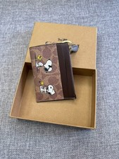 Coach X Peanuts Mini Skinny ID Case Signature Canvas W/Snoopy Print CBT14 NWT picture