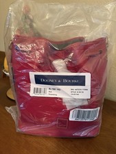 Dooney and Bourke Florentine Red Leather Shoulder Bucket Drawstring Handbag NWT picture