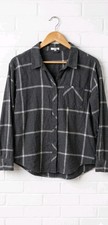 Maurices Cabin Windowpane Boyfriend Gray Button Down Shirt Women's Sz XL Flannel picture