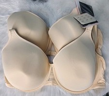 2 UNDEROUTFIT Ultimate Coverage Bra Underwire Adjustable Straps 36C Sand picture