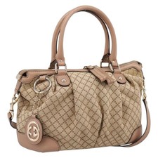 GUCCI GG Canvas Hand Bag 2way Beige Gold 247902 Auth ep16887 picture