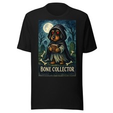 Bone Collector Dachshund Shirt Gothic Necromancer Halloween Horror Tee picture