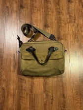 Vintage Filson Rugged Twill Padded Tablet Briefcase Messenger Bag Tan picture