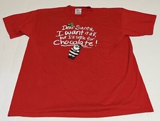 Vtg Santa I Want it All But I’d Settle For Chocolate T Shirt Sz XL Single Stitch picture