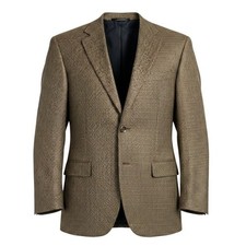 John W. Nordstrom Men's 44R 100% Cashmere Loro Piana Tan Houndstooth Blazer picture