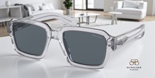 PRADA PR 02ZSF U430A9 Transparent Grey Blue 54 mm Men's Sunglasses picture